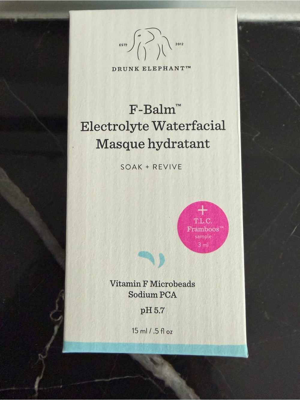 Drunk Elephant F-Balm Electrolyte Waterfacial Masque & TLC Framboos serum